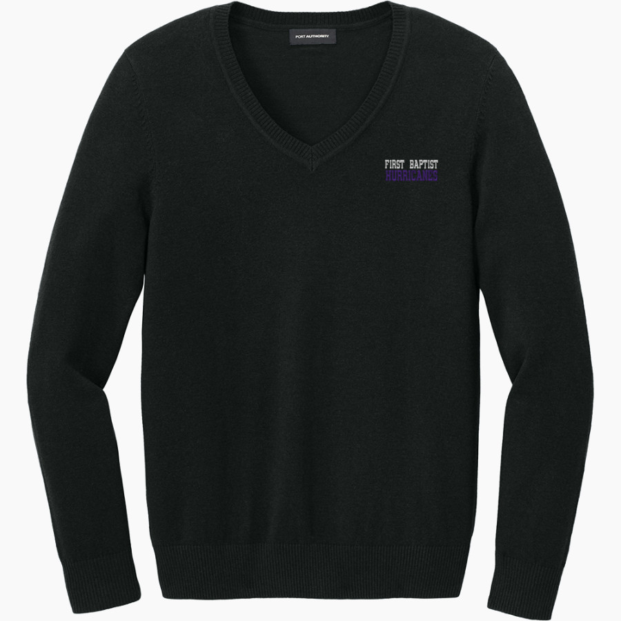 First Baptist Hurricanes <span class="pdp-name-mascot">First Baptist Hurricanes</span> Port Authority Women's Easy Care V-Neck Sweater