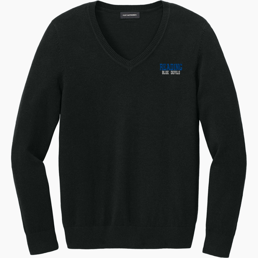 READING SENIOR HIGH SCHOOL BLUE DEVILS <span class="pdp-name-mascot">READING BLUE DEVILS</span> Port Authority Women's Easy Care V-Neck Sweater