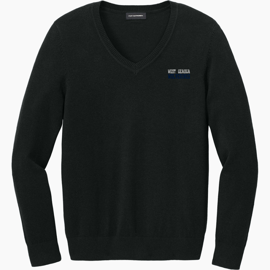 WEST GEAUGA HIGH SCHOOL WOLVERINES ONLINE STORE <span class="pdp-name-mascot">WEST GEAUGA WOLVERINES</span> Port Authority Women's Easy Care V-Neck Sweater