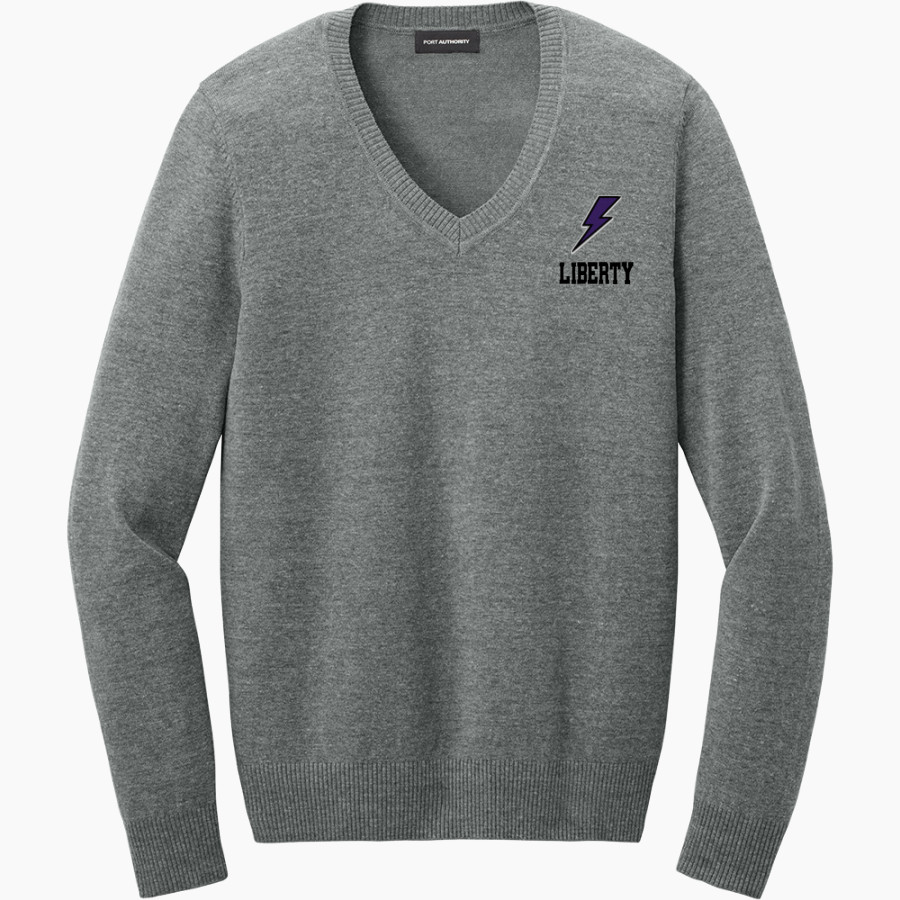 LIBERTY HIGH SCHOOL LIGHTNING <span class="pdp-name-mascot">LIBERTY LIGHTNING</span> Port Authority Women's Easy Care V-Neck Sweater