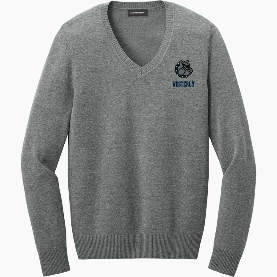 Westerly Bulldogs <span class="pdp-name-mascot">Westerly Bulldogs</span> Port Authority Women's Easy Care V-Neck Sweater
