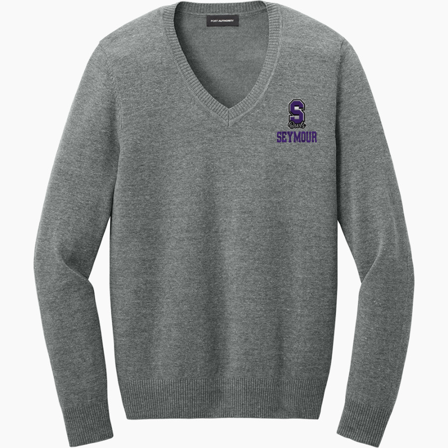 Seymour Seymour Owls Port Authority Women's Easy Care V-Neck Sweater