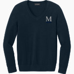 Meadows School The Official Store of the Mustangs <span class="pdp-name-mascot">Meadows School Mustangs</span> Port Authority Women's Easy Care V-Neck Sweater Front Thumbnail
