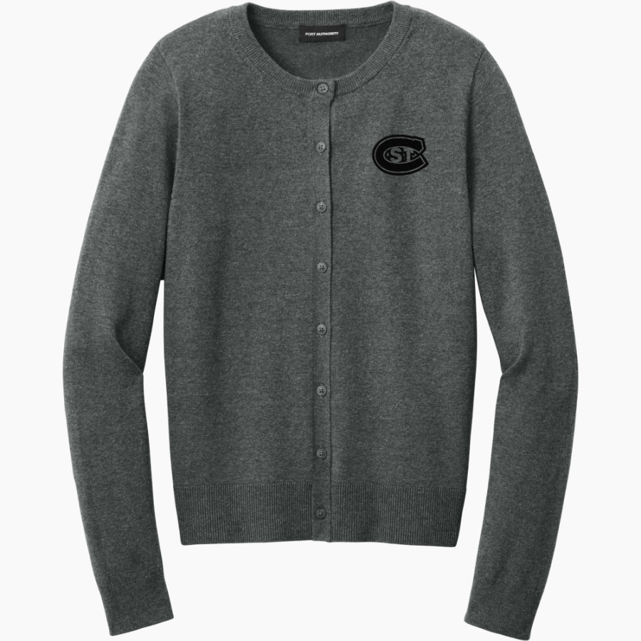 St. Cloud State University The Official Online Store <span class="pdp-name-mascot">St. Cloud State Huskies</span> Port Authority Women's Easy Care Crewneck Cardigan Sweater