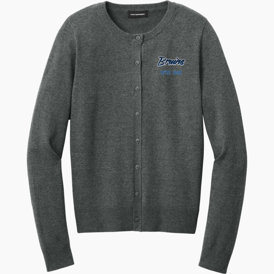 BARTLESVILLE HIGH SCHOOL BRUINS <span class="pdp-name-mascot">BARTLESVILLE BRUINS</span> Port Authority Women's Easy Care Crewneck Cardigan Sweater