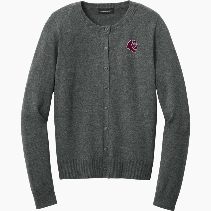 LYONS CENTRAL HIGH SCHOOL LIONS <span class="pdp-name-mascot">LYONS LIONS</span> Port Authority Women's Easy Care Crewneck Cardigan Sweater