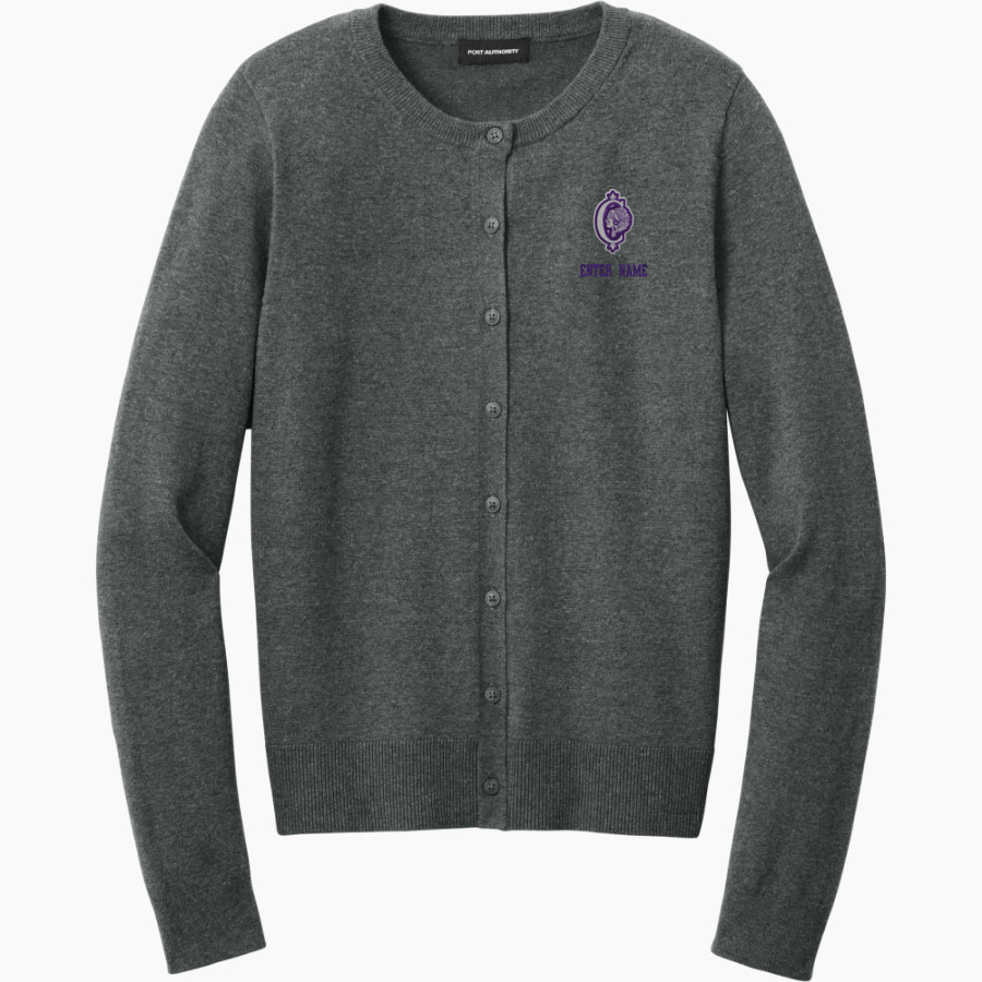 Collinsville Kahoks <span class="pdp-name-mascot">Collinsville Kahoks</span> Port Authority Women's Easy Care Crewneck Cardigan Sweater