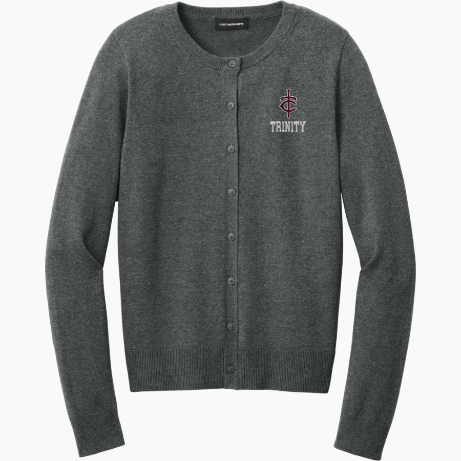 Trinity Warriors <span class="pdp-name-mascot">Trinity Christian Warriors</span> Port Authority Women's Easy Care Crewneck Cardigan Sweater