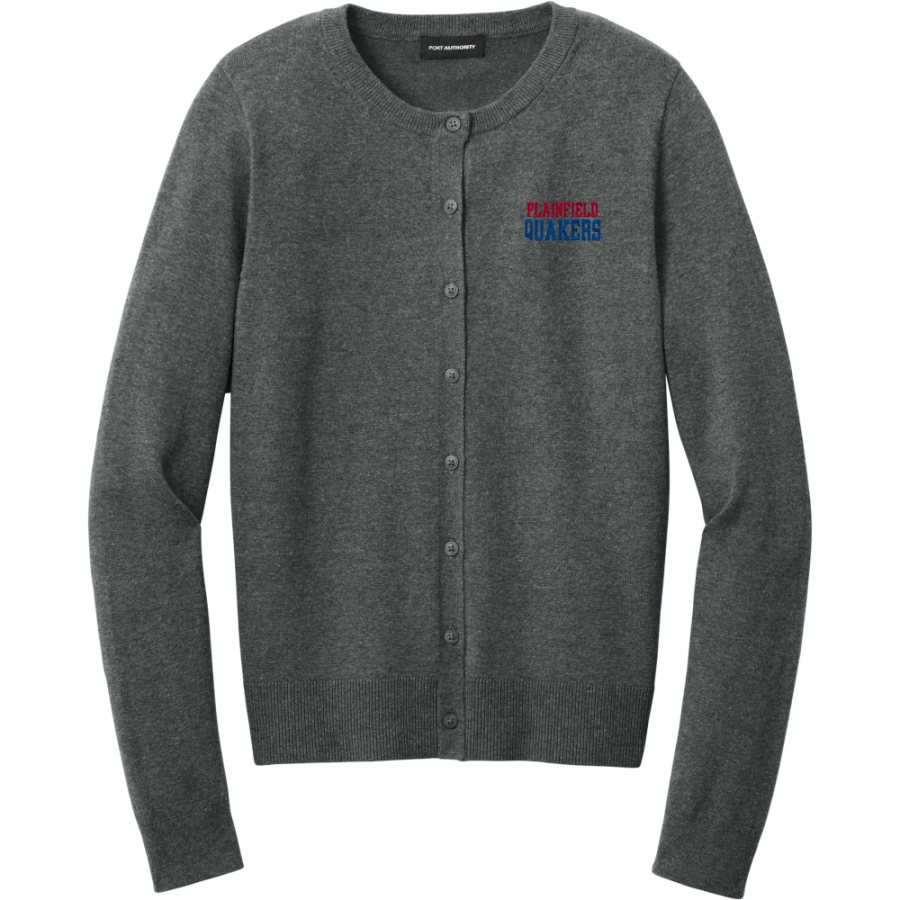 Plainfield Quakers <span class="pdp-name-mascot">Plainfield Quakers</span> Port Authority Women's Easy Care Crewneck Cardigan Sweater