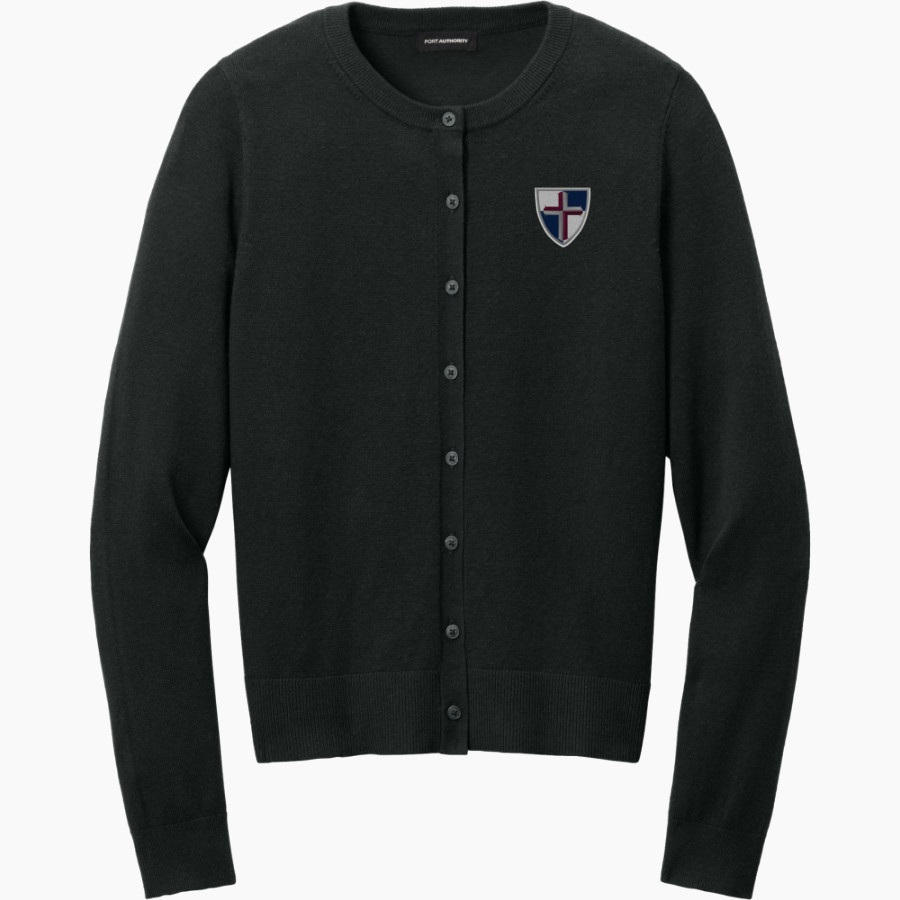Classical Of Wichita Saints <span class="pdp-name-mascot">Classical Of Wichita Saints</span> Port Authority Women's Easy Care Crewneck Cardigan Sweater