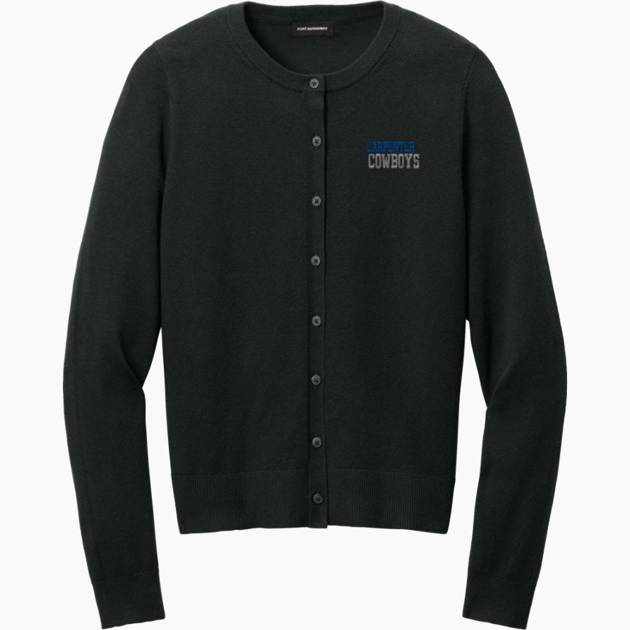 Carpenter Cowboys <span class="pdp-name-mascot">Carpenter Cowboys</span> Port Authority Women's Easy Care Crewneck Cardigan Sweater
