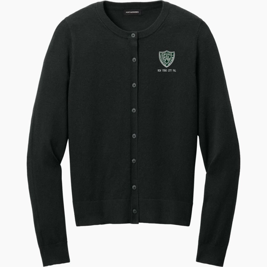NYC Police Athletic League Online Store <span class="pdp-name-mascot">New York City PAL</span> Port Authority Women's Easy Care Crewneck Cardigan Sweater