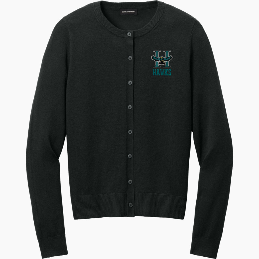 Highland Hawks <span class="pdp-name-mascot">Highland Hawks</span> Port Authority Women's Easy Care Crewneck Cardigan Sweater