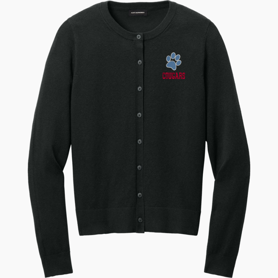 CROW HIGH SCHOOL Cougars Online Store <span class="pdp-name-mascot">CROW COUGARS</span> Port Authority Women's Easy Care Crewneck Cardigan Sweater