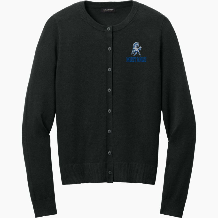 MOUNT MARKHAM HIGH SCHOOL MUSTANGS <span class="pdp-name-mascot">MOUNT MARKHAM MUSTANGS</span> Port Authority Women's Easy Care Crewneck Cardigan Sweater