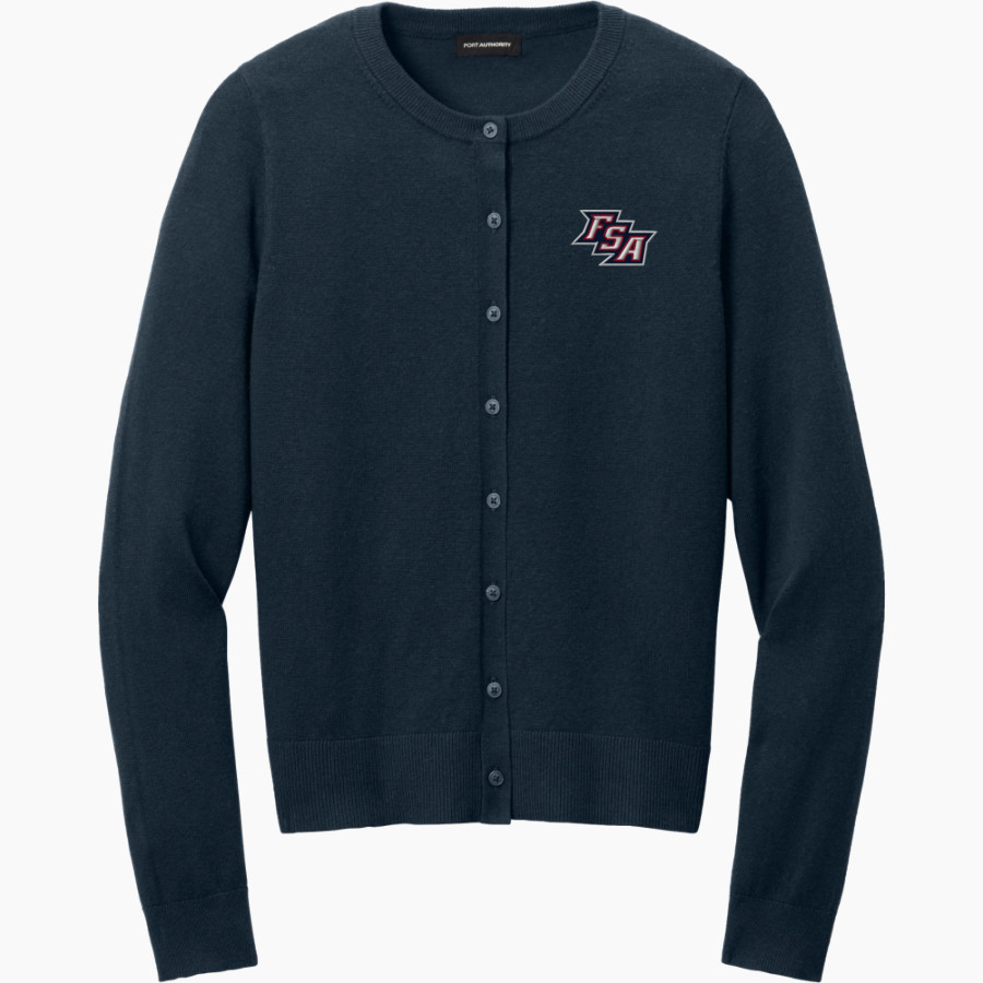Fulton Science Academy Mustangs <span class="pdp-name-mascot">Fulton Science Academy Mustangs</span> Port Authority Women's Easy Care Crewneck Cardigan Sweater