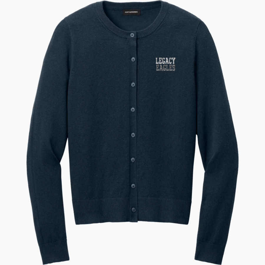 Legacy Eagles <span class="pdp-name-mascot">Legacy Charter Eagles</span> Port Authority Women's Easy Care Crewneck Cardigan Sweater