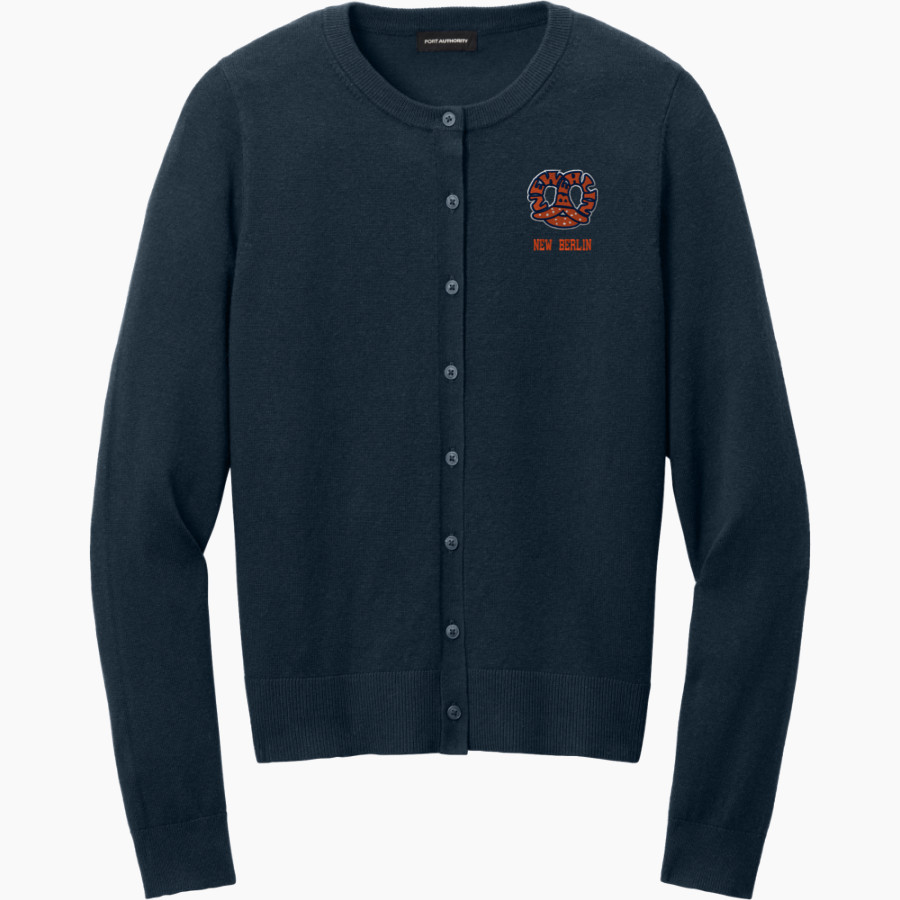 NEW BERLIN HIGH SCHOOL PRETZELS <span class="pdp-name-mascot">NEW BERLIN PRETZELS</span> Port Authority Women's Easy Care Crewneck Cardigan Sweater