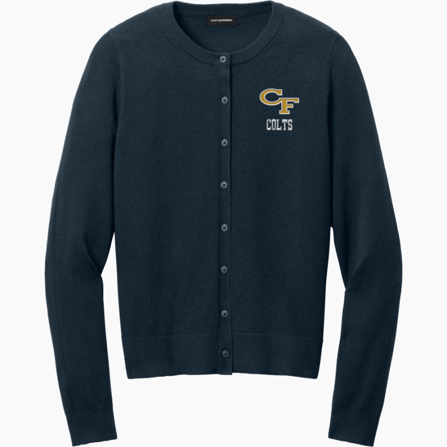 Cape Fear Colts <span class="pdp-name-mascot">Cape Fear Colts</span> Port Authority Women's Easy Care Crewneck Cardigan Sweater