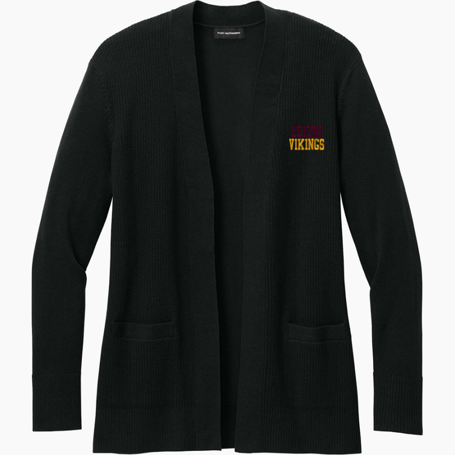 EDISON HIGH SCHOOL VIKINGS Port Authority Women's Easy Care Open-Front Cardigan Sweater