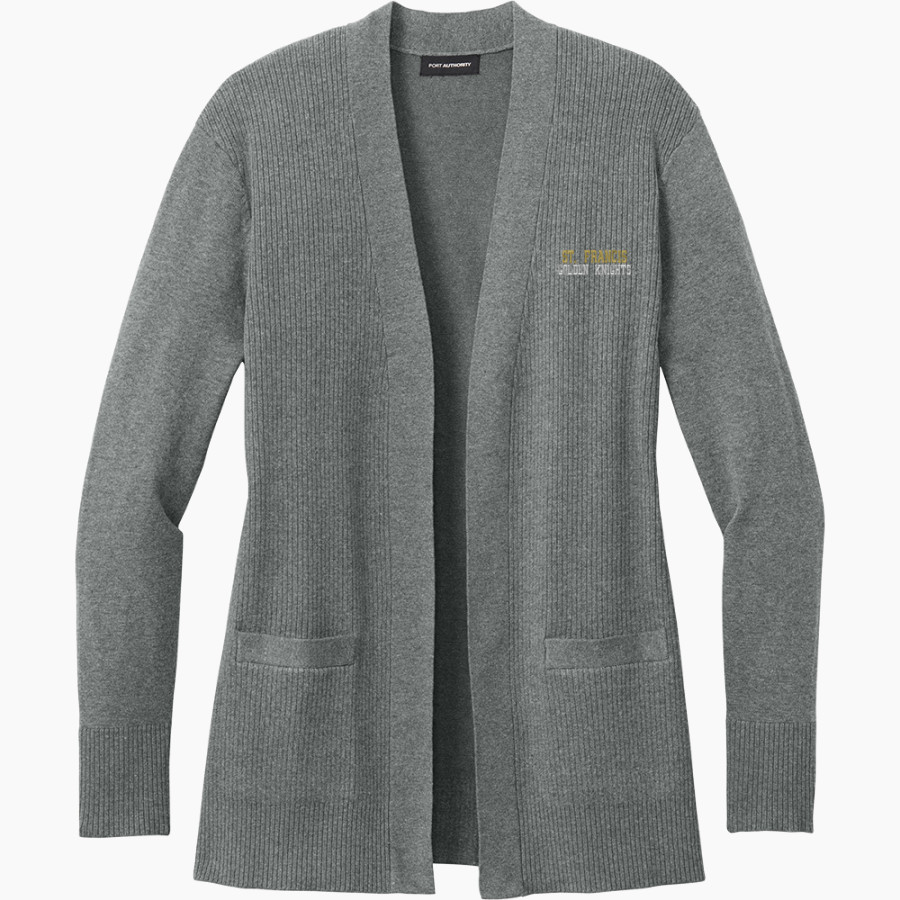 St. FRANCIS HIGH SCHOOL GOLDEN KNIGHTS <span class="pdp-name-mascot">SAINT FRANCIS GOLDEN KNIGHTS</span> Port Authority Women's Easy Care Open-Front Cardigan Sweater
