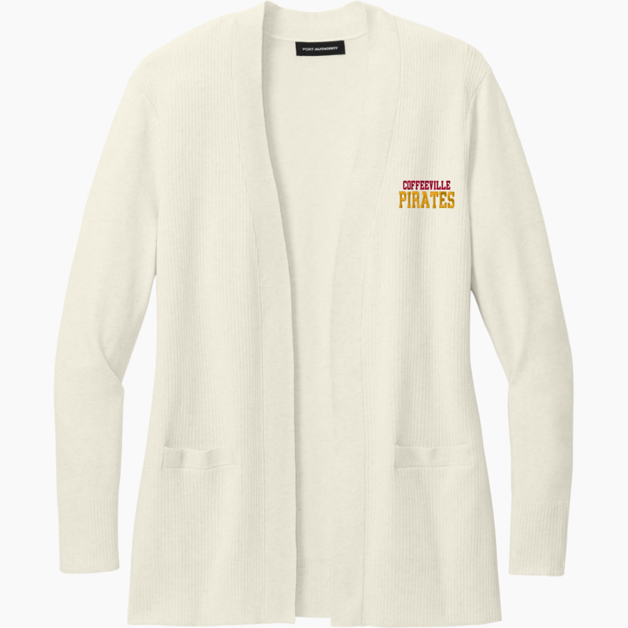 COFFEEVILLE HIGH SCHOOL PIRATES Port Authority Women's Easy Care Open-Front Cardigan Sweater