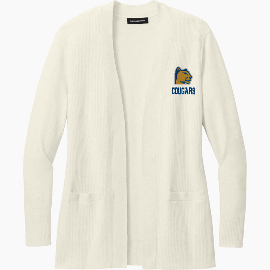 CULBRETH Cougars <span class="pdp-name-mascot">GREY CULBRETH MIDDLE SCHOOL Cougars</span> Port Authority Women's Easy Care Open-Front Cardigan Sweater