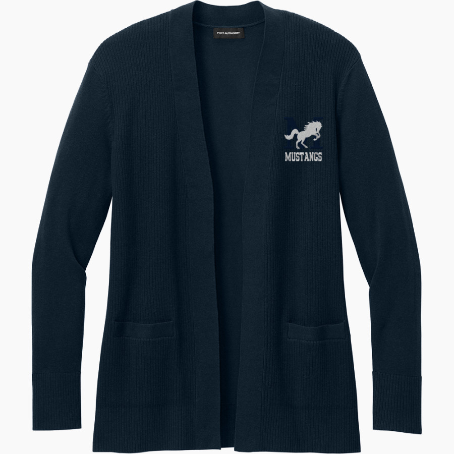 Meadows School The Official Store of the Mustangs <span class="pdp-name-mascot">Meadows School Mustangs</span> Port Authority Women's Easy Care Open-Front Cardigan Sweater