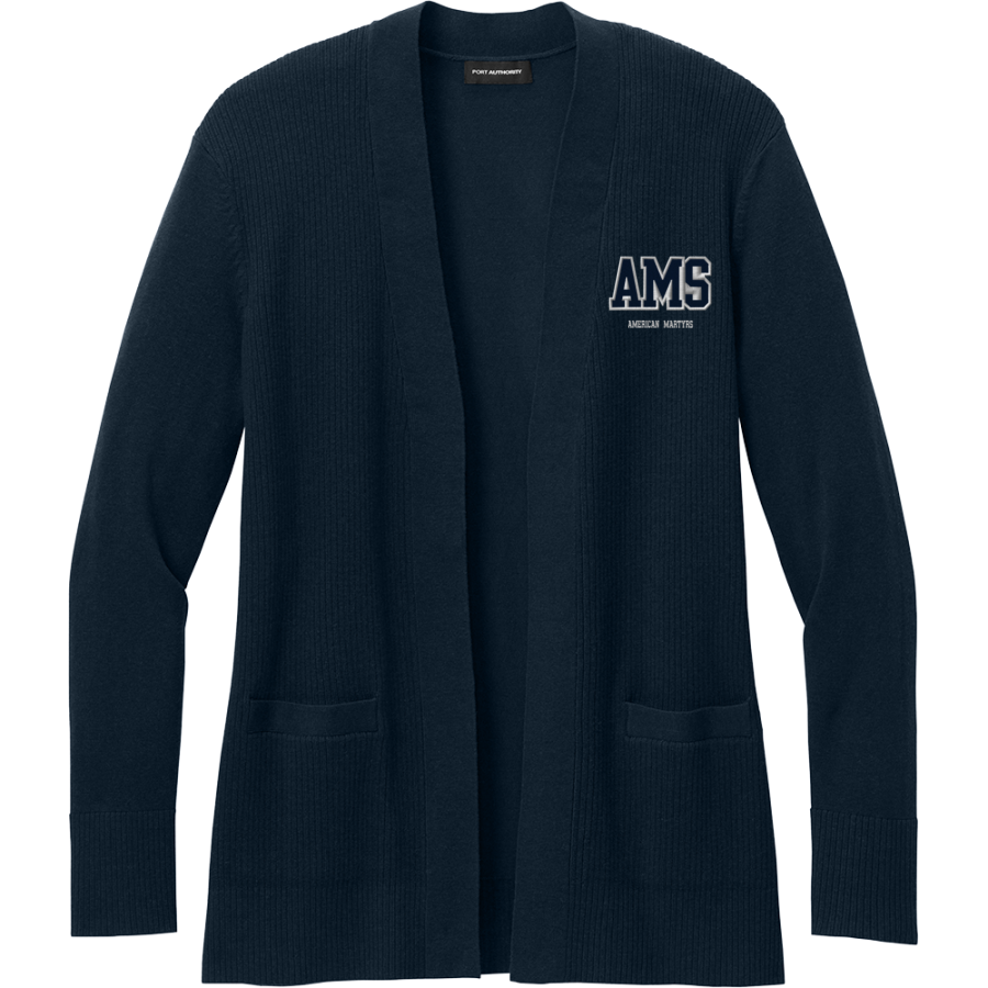 American Martyrs Mustangs <span class="pdp-name-mascot">American Martyrs Mustangs</span> Port Authority Women's Easy Care Open-Front Cardigan Sweater