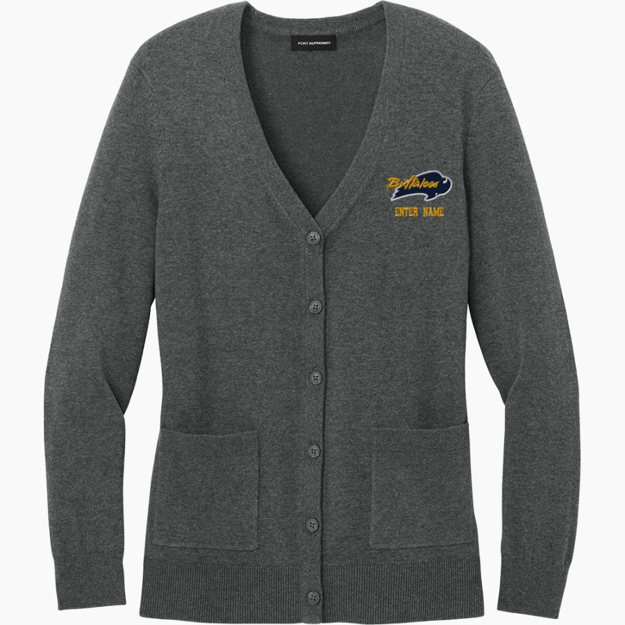 Elm Creek Buffaloes <span class="pdp-name-mascot">Elm Creek Buffaloes</span> Port Authority Women's Easy Care Button-Up Cardigan Sweater