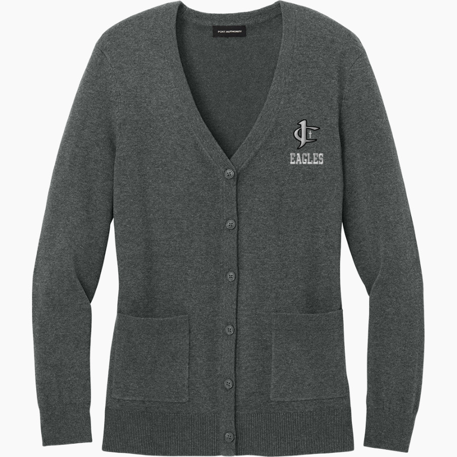 Jupiter Christian Eagles Port Authority Women's Easy Care Button-Up Cardigan Sweater