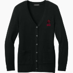 DOVER HIGH SCHOOL LONGHORNS Port Authority Women's Easy Care Button-Up Cardigan Sweater Front Thumbnail