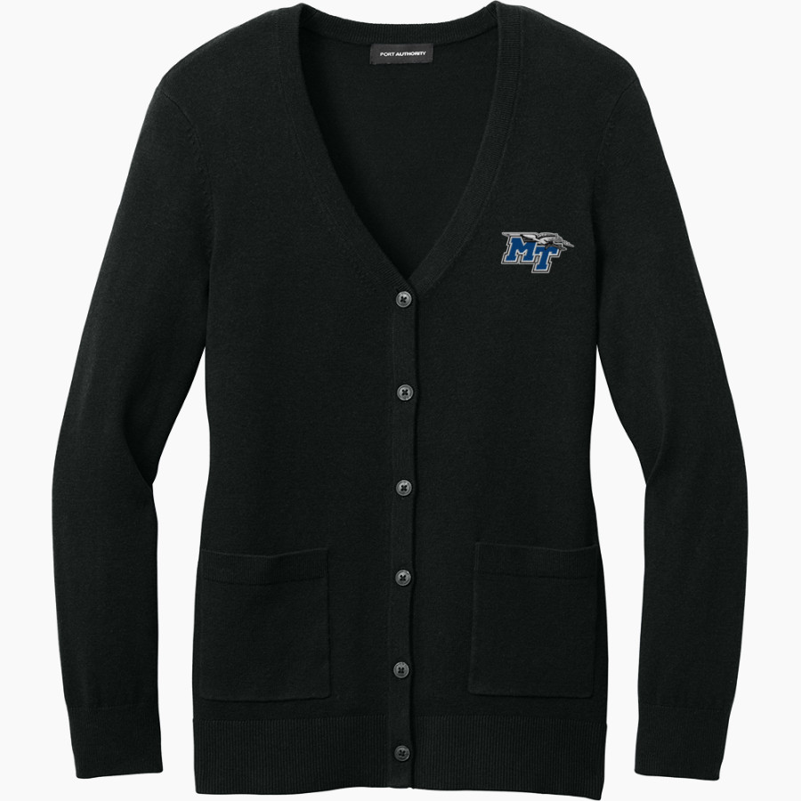 MTSU Blue Raiders Port Authority Women's Easy Care Button-Up Cardigan Sweater