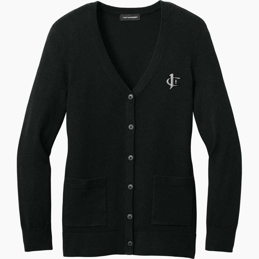 Jupiter Christian Eagles Port Authority Women's Easy Care Button-Up Cardigan Sweater