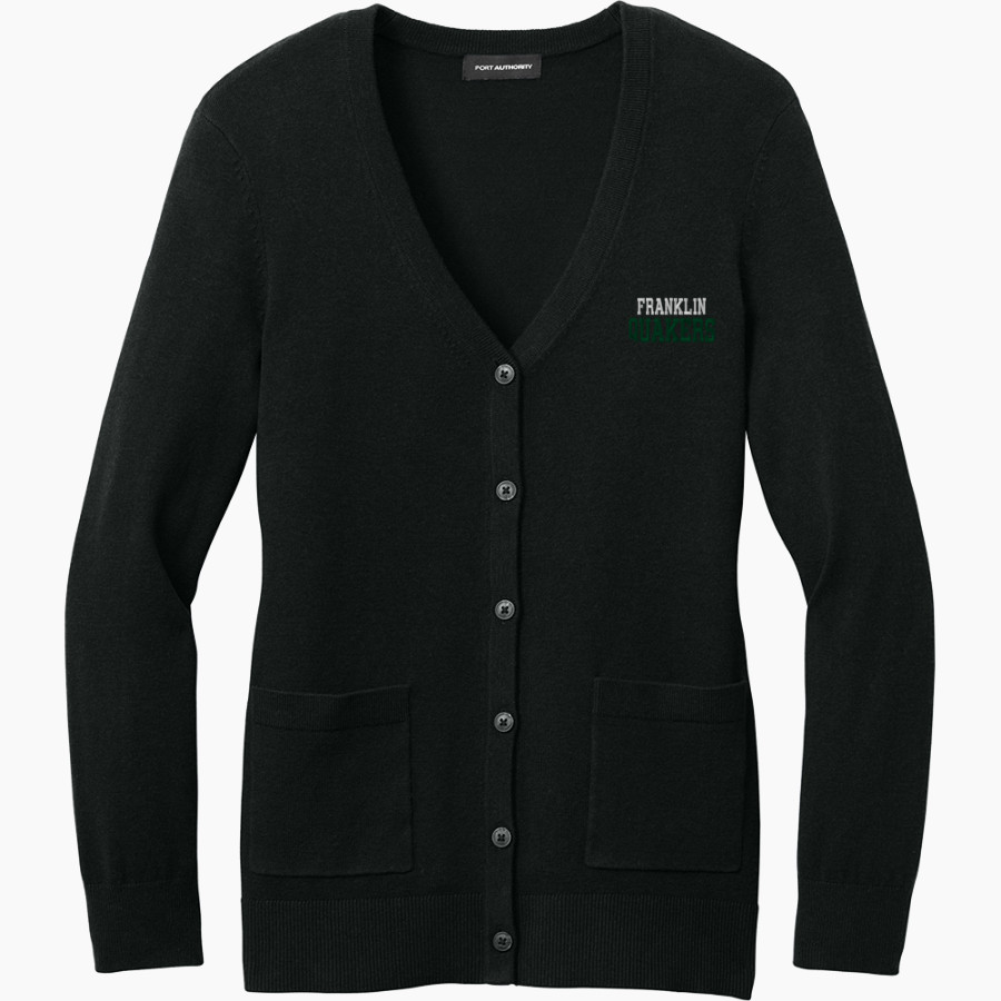 Franklin Quakers <span class="pdp-name-mascot">Franklin Quakers</span> Port Authority Women's Easy Care Button-Up Cardigan Sweater