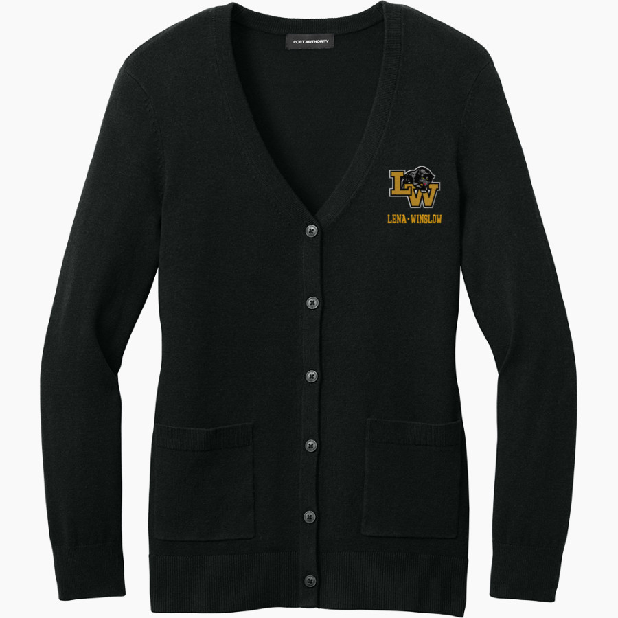 Lena-winslow Panthers <span class="pdp-name-mascot">Lena-winslow Leopards</span> Port Authority Women's Easy Care Button-Up Cardigan Sweater