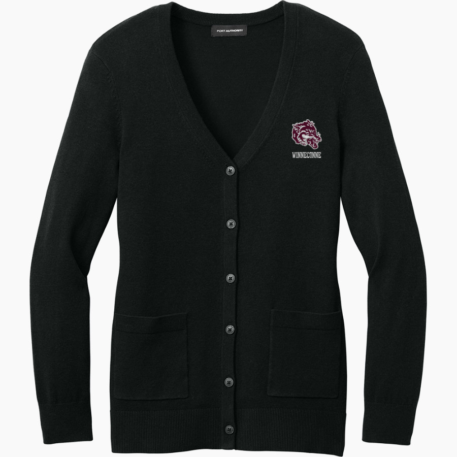 WINNECONNE HIGH SCHOOL WOLVES <span class="pdp-name-mascot">WINNECONNE WOLVES</span> Port Authority Women's Easy Care Button-Up Cardigan Sweater