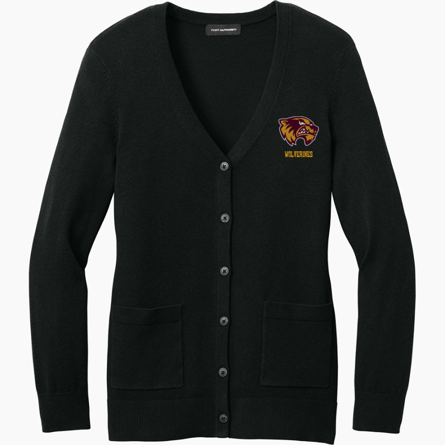 Au Gres-Sims HIGH SCHOOL WOLVERINES <span class="pdp-name-mascot">AU GRES - SIMS WOLVERINES</span> Port Authority Women's Easy Care Button-Up Cardigan Sweater