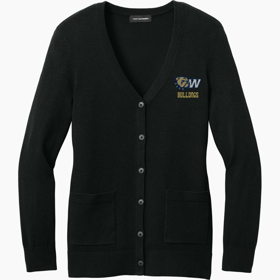 Wingate University Bulldogs <span class="pdp-name-mascot">Wingate Bulldogs</span> Port Authority Women's Easy Care Button-Up Cardigan Sweater