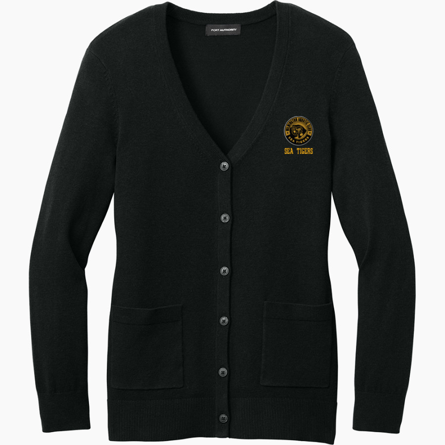 Wilmington Aquatic Club Sea Tigers <span class="pdp-name-mascot">Wilmington Aquatic Club Sea Tigers</span> Port Authority Women's Easy Care Button-Up Cardigan Sweater