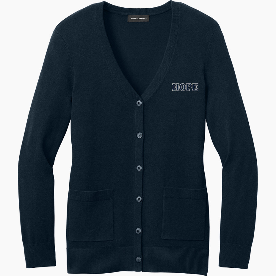 Hope College Online Athletics Store <span class="pdp-name-mascot">Hope Flying Dutch</span> Port Authority Women's Easy Care Button-Up Cardigan Sweater