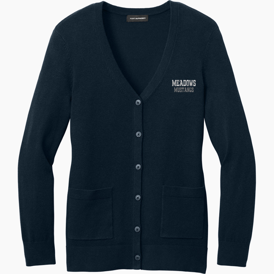 Meadows School The Official Store of the Mustangs <span class="pdp-name-mascot">Meadows School Mustangs</span> Port Authority Women's Easy Care Button-Up Cardigan Sweater