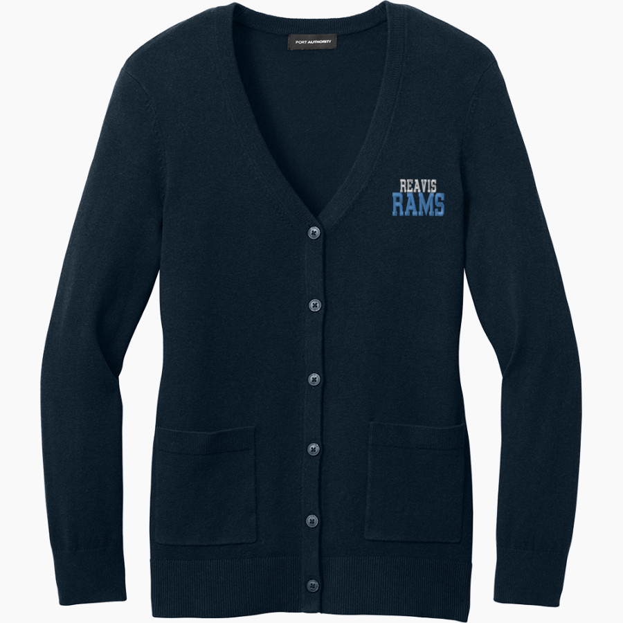 REAVIS HIGH SCHOOL RAMS Port Authority Women's Easy Care Button-Up Cardigan Sweater