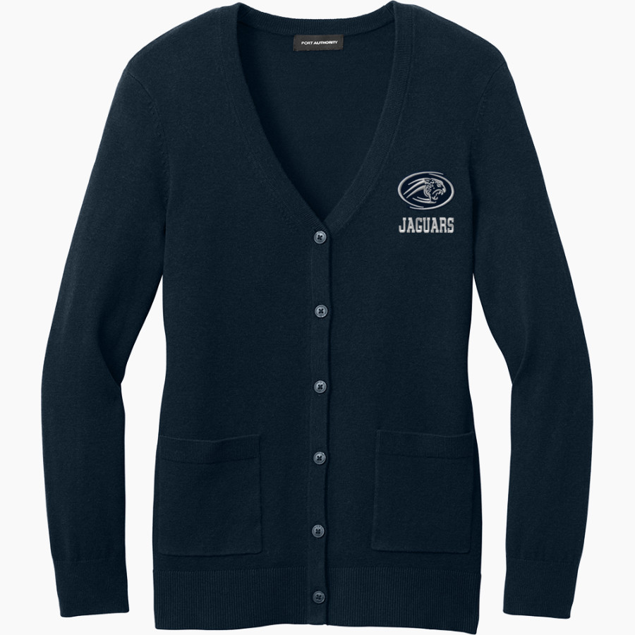 Emery Jaguars Port Authority Women's Easy Care Button-Up Cardigan Sweater