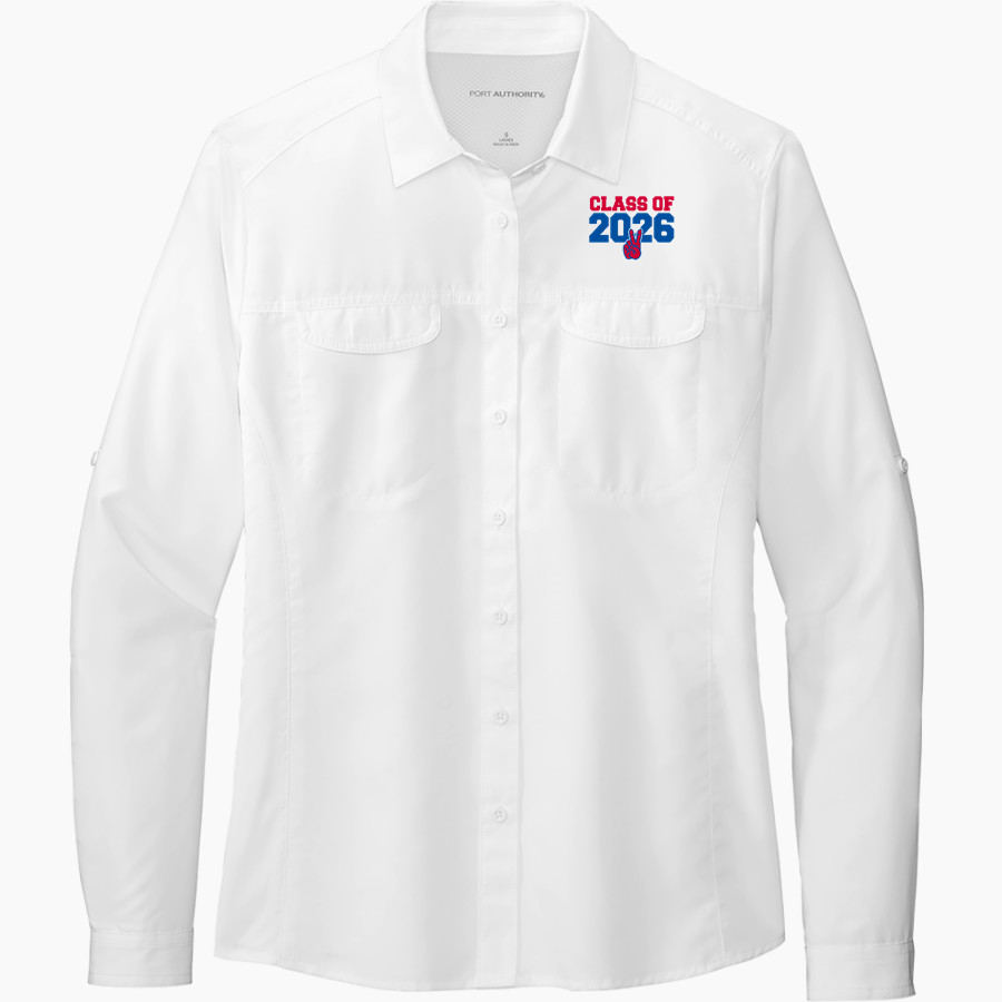 MIDLAND CHRISTIAN SCHOOL MUSTANGS <span class="pdp-name-mascot">MIDLAND MUSTANGS</span> Port Authority Women's UV Daybreak Long-Sleeve Shirt