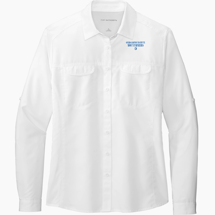 ONEIDA BAPTIST INSTITUTE MOUNTAINEERS Port Authority Women's UV Daybreak Long-Sleeve Shirt