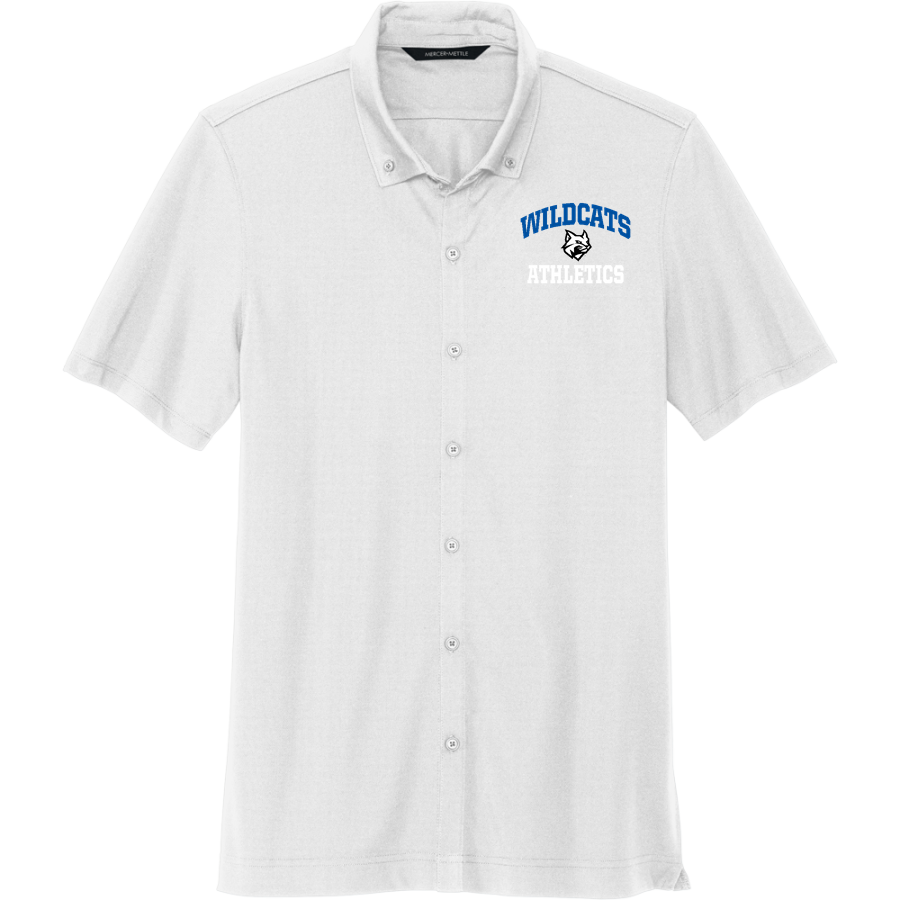 Penn College Wildcats Online Store <span class="pdp-name-mascot">Penn College Wildcats</span> Mercer+Mettle Men's Stretch Pique Full-Button Polo