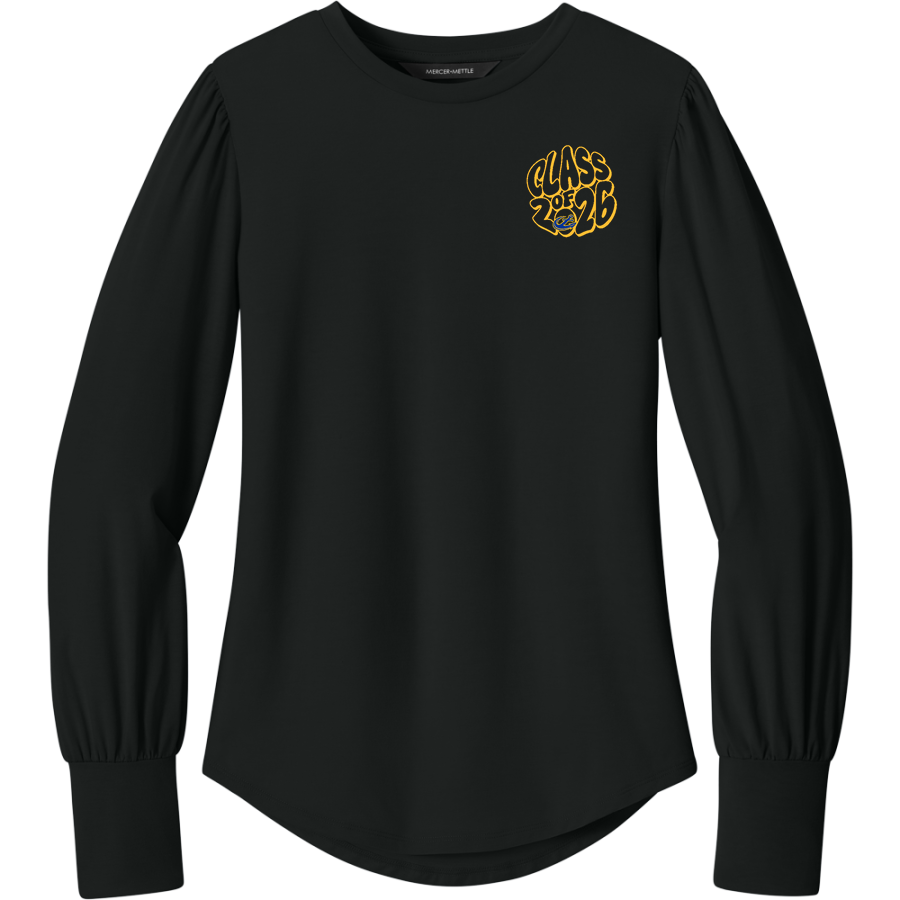 Maine Maritime Academy The Official Online Store <span class="pdp-name-mascot">MMA Mariners</span> Mercer+Mettle Women's Stretch Jersey Long Sleeve Blouson Top