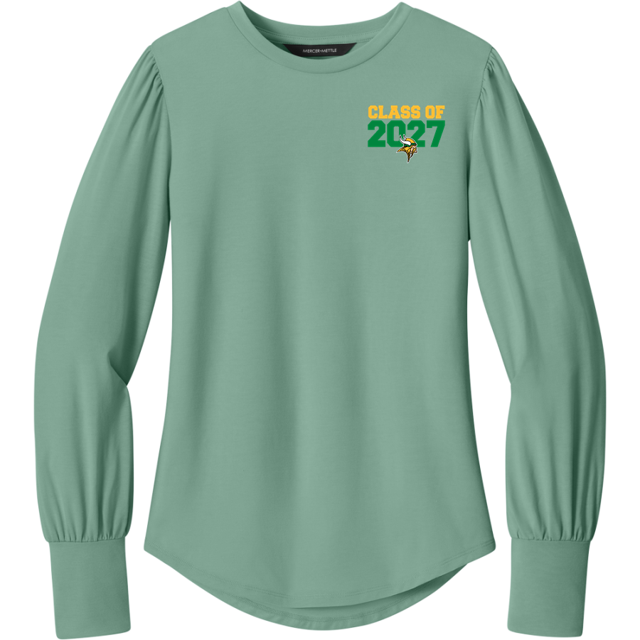KENNEDY Vikings <span class="pdp-name-mascot">JOHN F KENNEDY MIDDLE SCHOOL Vikings</span> Mercer+Mettle Women's Stretch Jersey Long Sleeve Blouson Top