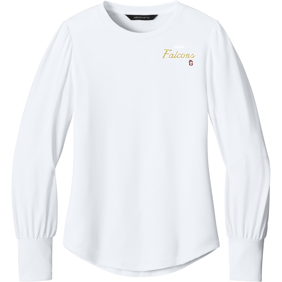 WM E GRADY VOC TECH SCHOOL FALCONS <span class="pdp-name-mascot">GRADY HIGH SCHOOL FALCONS</span> Mercer+Mettle Women's Stretch Jersey Long Sleeve Blouson Top